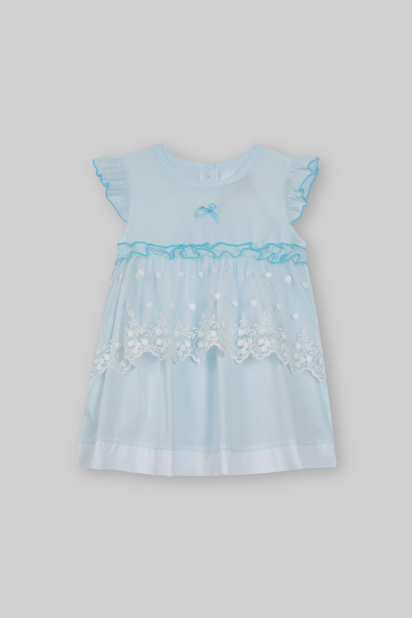 Cotton Frock & Nicker Set (Light Blue)