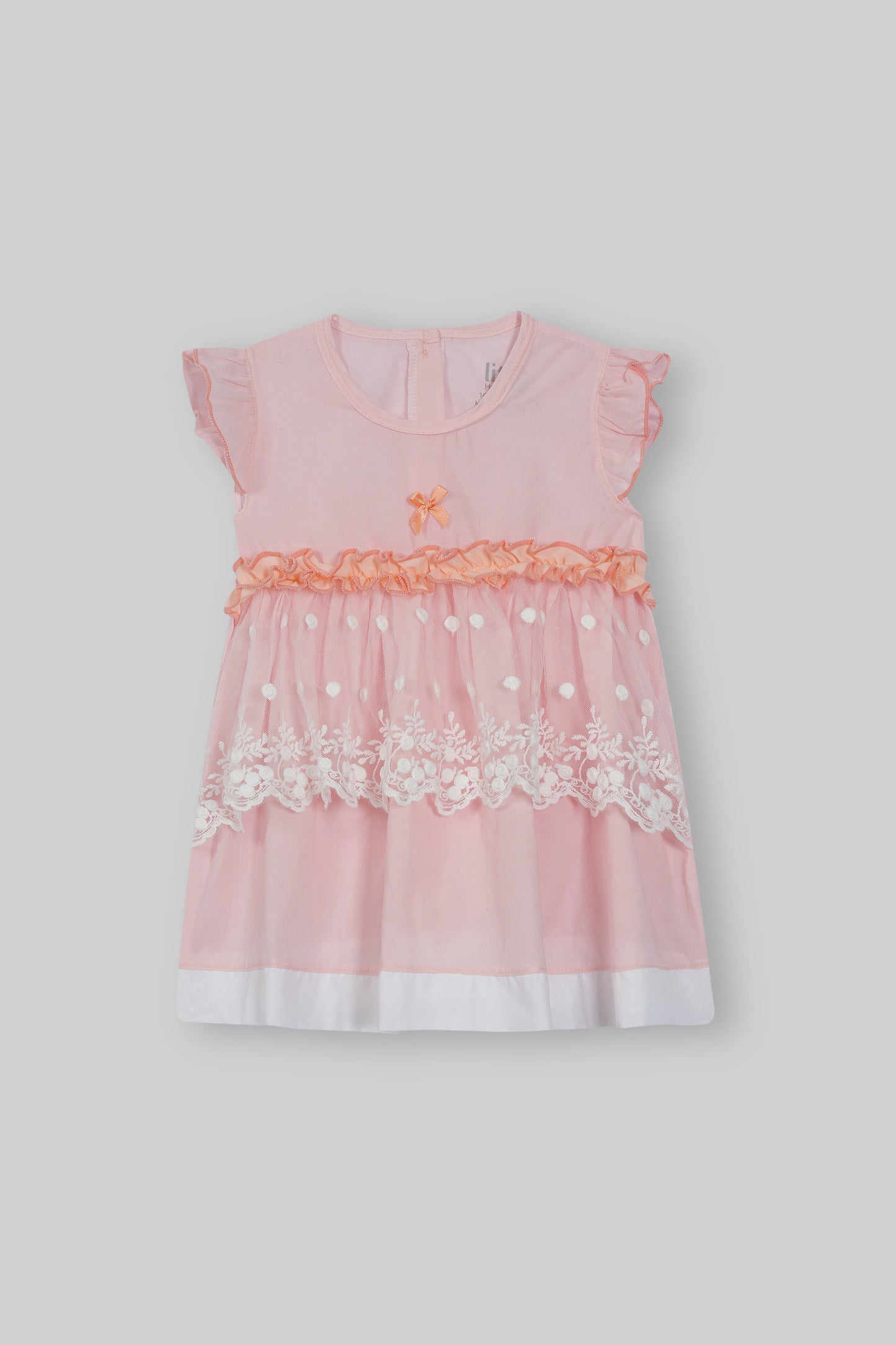 Cotton Frock & Nicker Set (Peach)