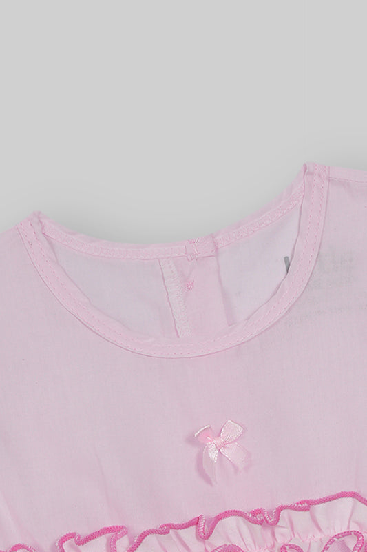 Cotton Frock & Nicker Set (Pink)