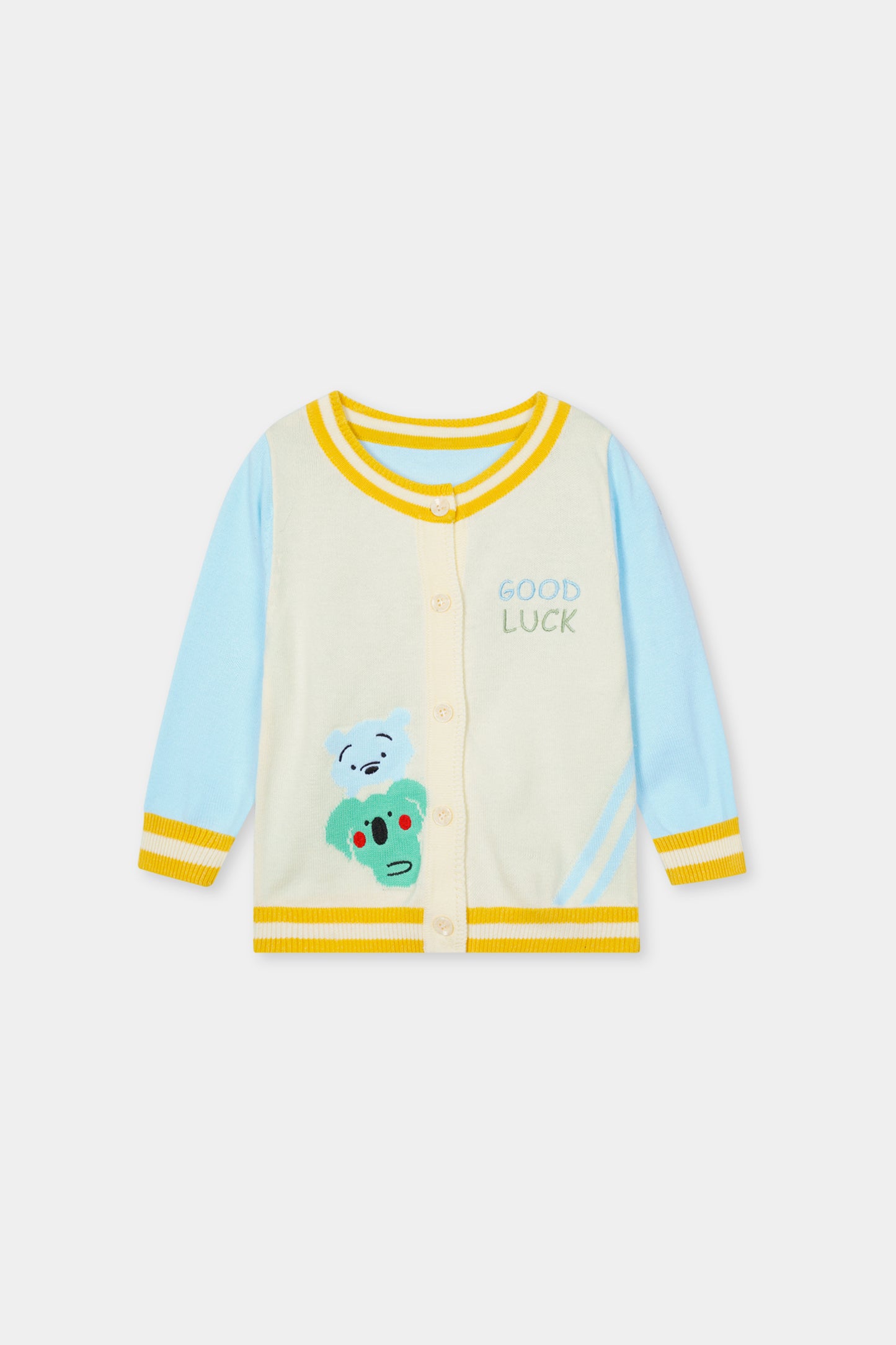 Off White & Sky Blue Sweater & Trouser Set