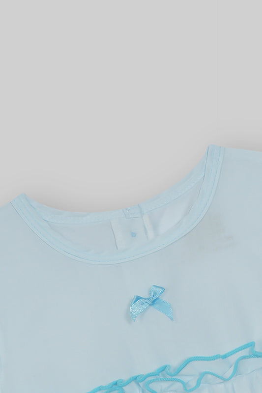 Cotton Frock & Nicker Set (Light Blue)