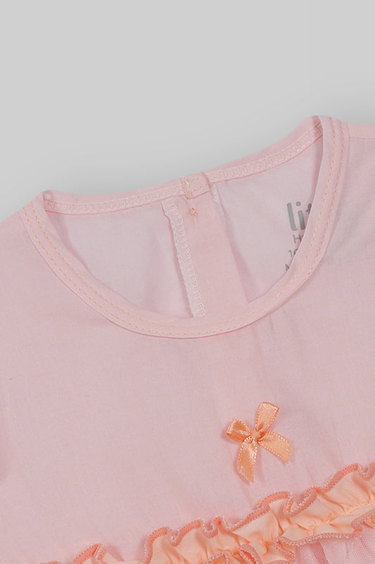 Cotton Frock & Nicker Set (Peach)