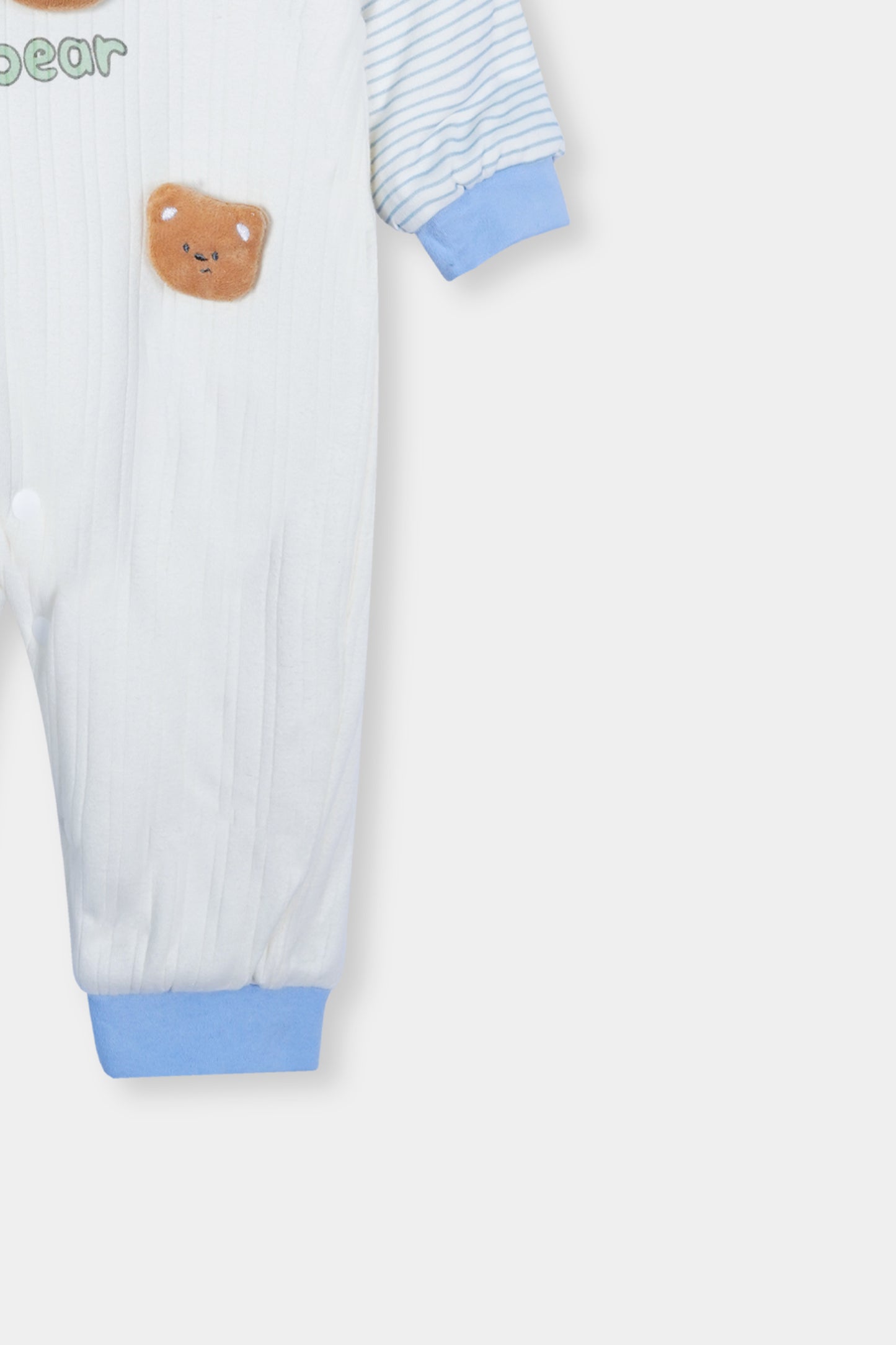 Cotton Velvet Romper with Polyester Filling Sky Blue Colour