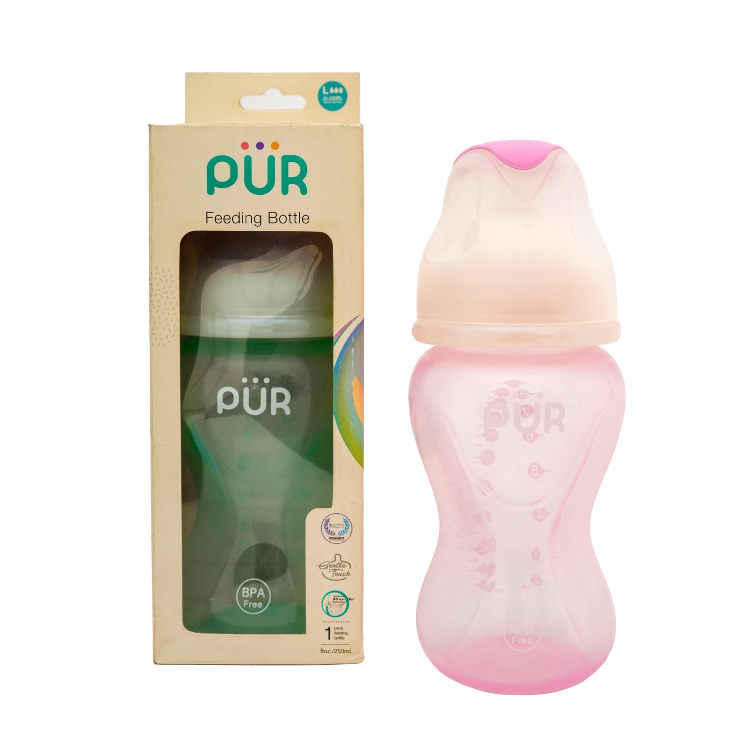 Pur feeding Bottle Pro Flo 8 oz/250ml (6 Months +)