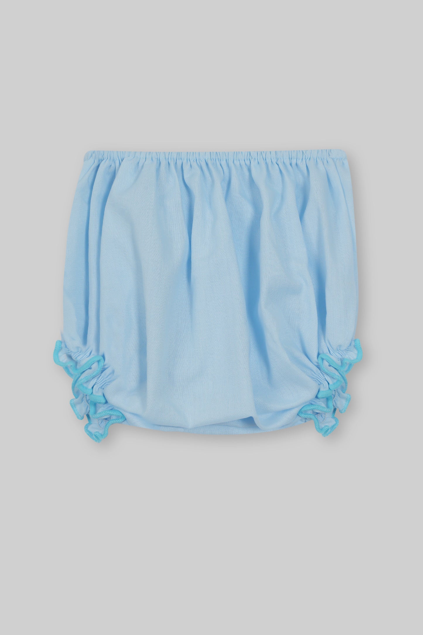 Cotton Frock & Nicker Set (Light Blue)
