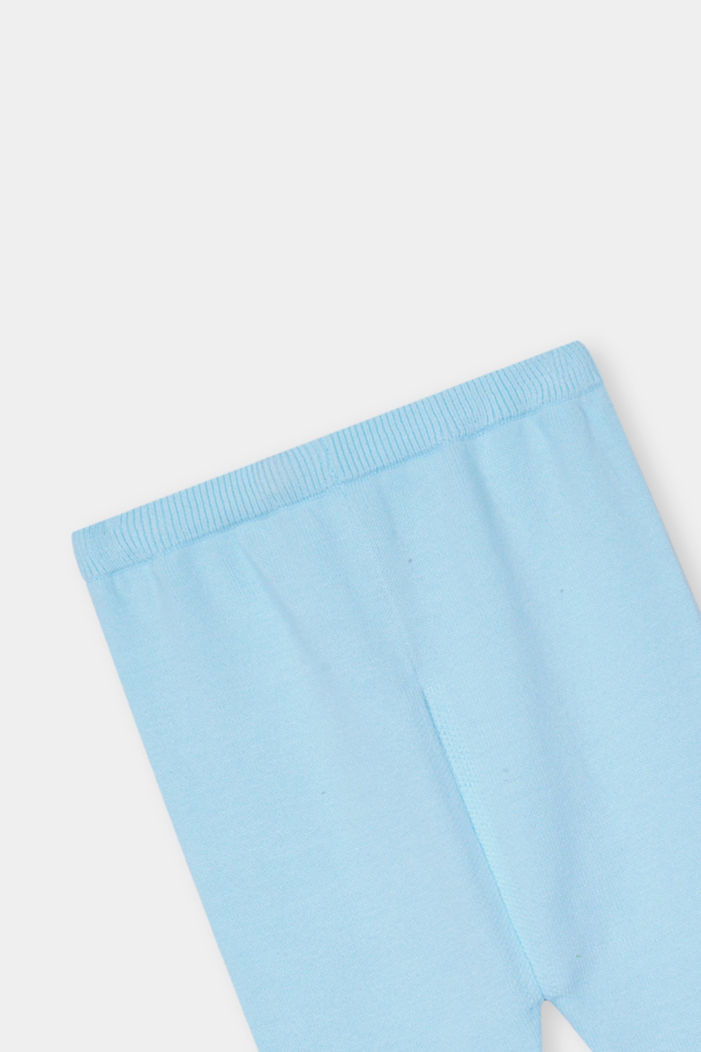 Off White & Sky Blue Sweater & Trouser Set
