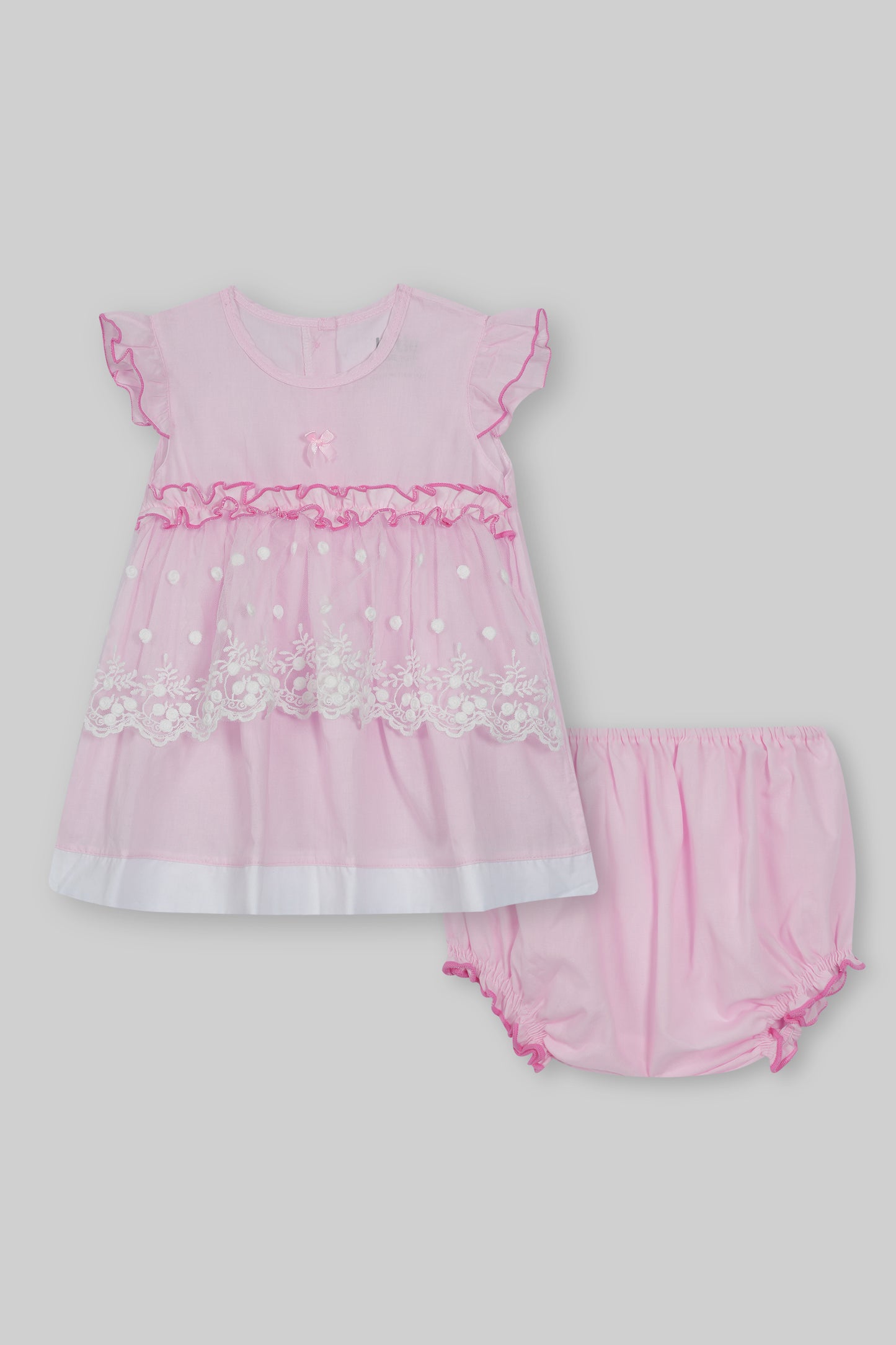 Cotton Frock & Nicker Set (Pink)