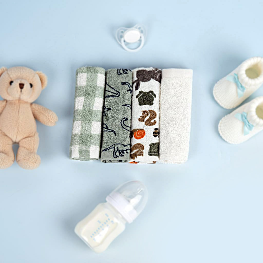 Imported Baby Wash Cloth / Face Towel (Pack of 4)