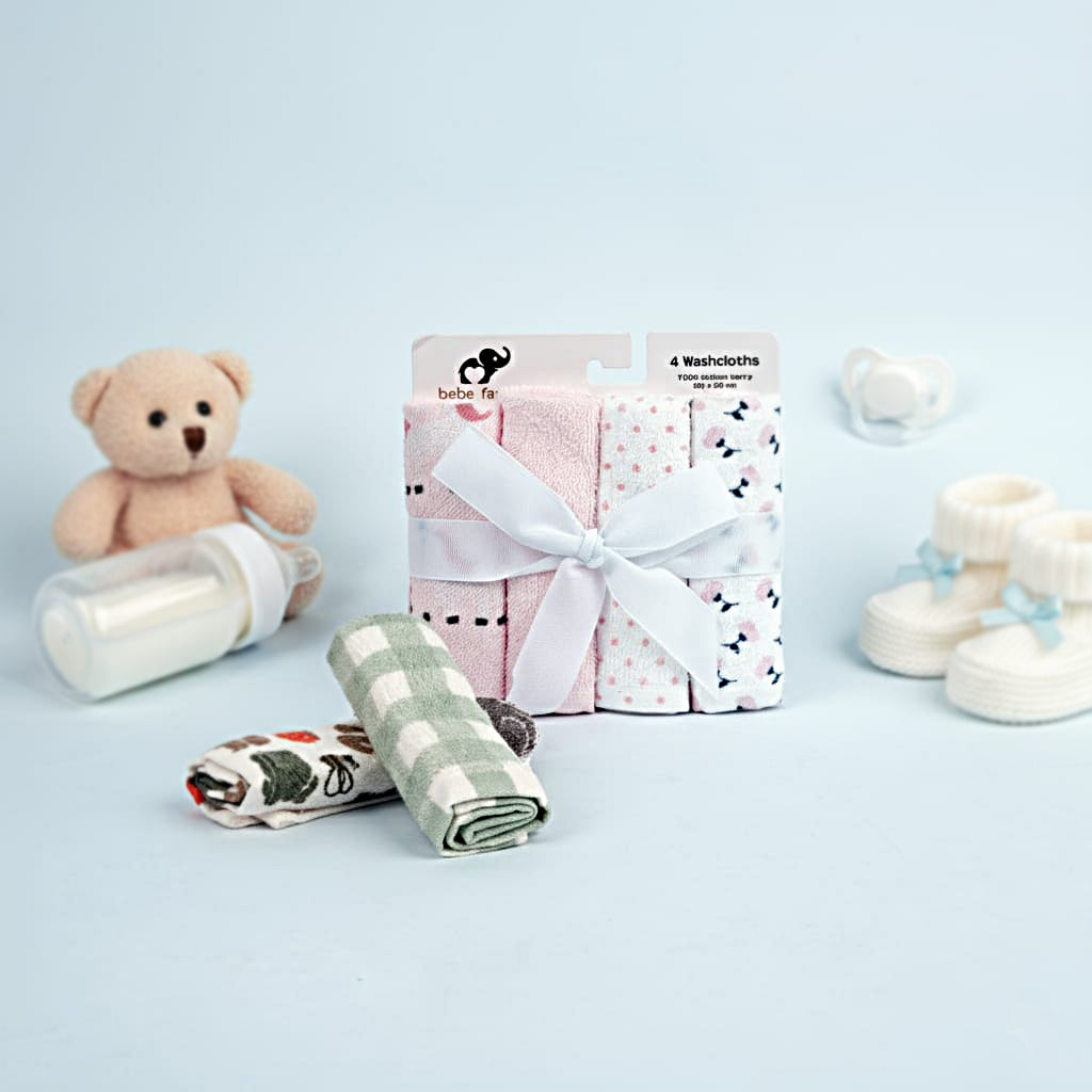 Imported Baby Wash Cloth / Face Towel (Pack of 4)