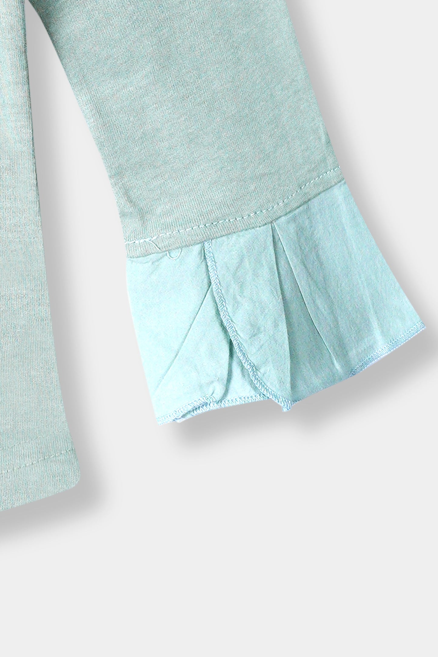 Girls Imported Soft Cotton Printed Long Sleeve T-Shirt With Frill Cuff