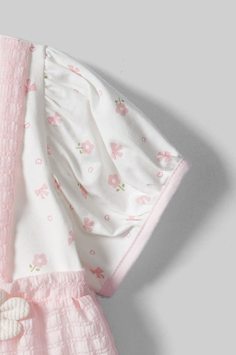 Pink Floral Frock & Short Set