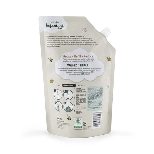 Pigeon Botanical Baby Head & Body Wash Refill 900ML