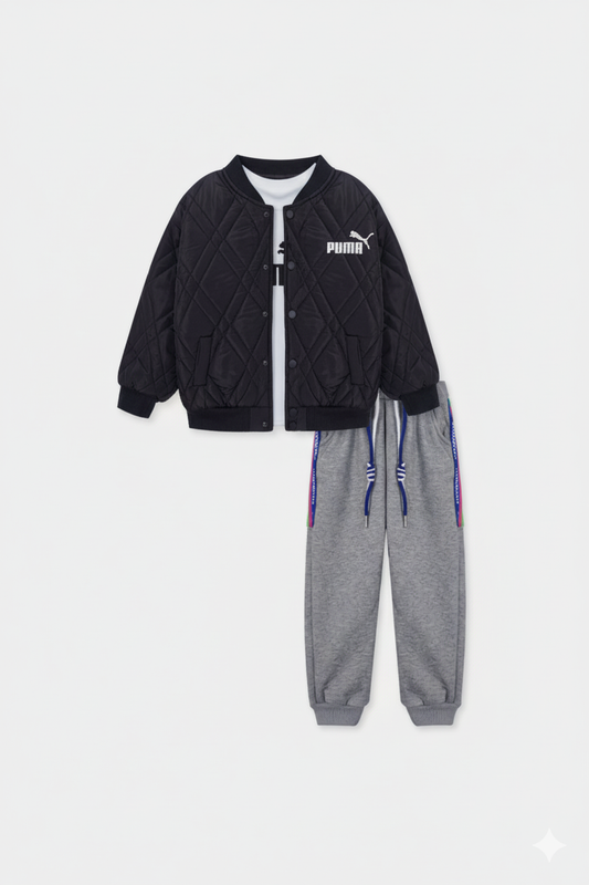 Puffer Jacket / Fleece Trouser / Soft Velvet Sweat Shirt