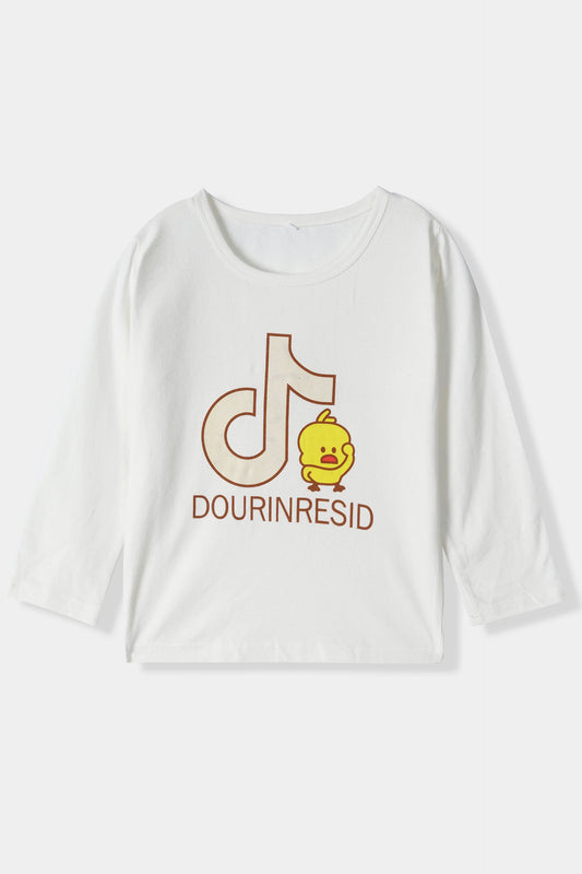 Girls Imported Soft Cotton Graphic Printed Long Sleeve T-Shirt