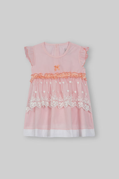 Cotton Frock & Nicker Set (Peach)