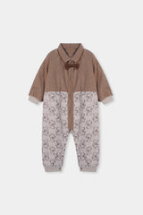 Corduroy Romper	Off White & Brown