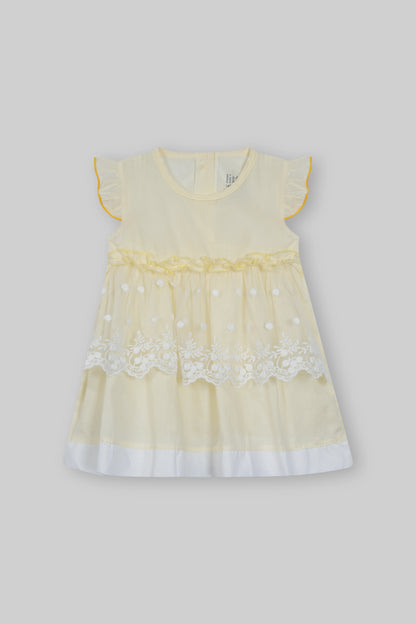 Cotton Frock & Nicker Set (Beige)