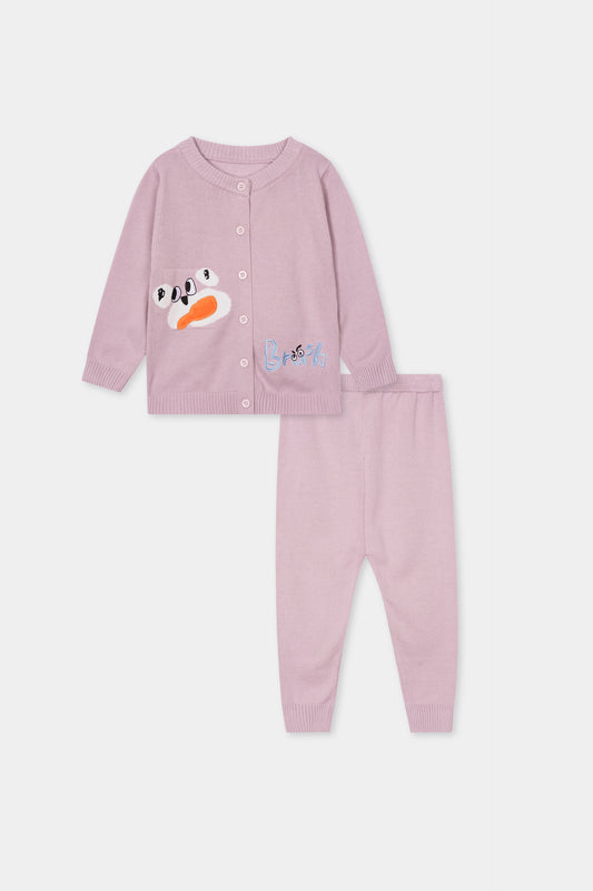 Violet Knit Sweater Trouser Set