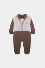 Terry Cotton Romper Brown Colour