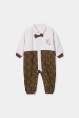 Corduroy Romper	Off White & Brown