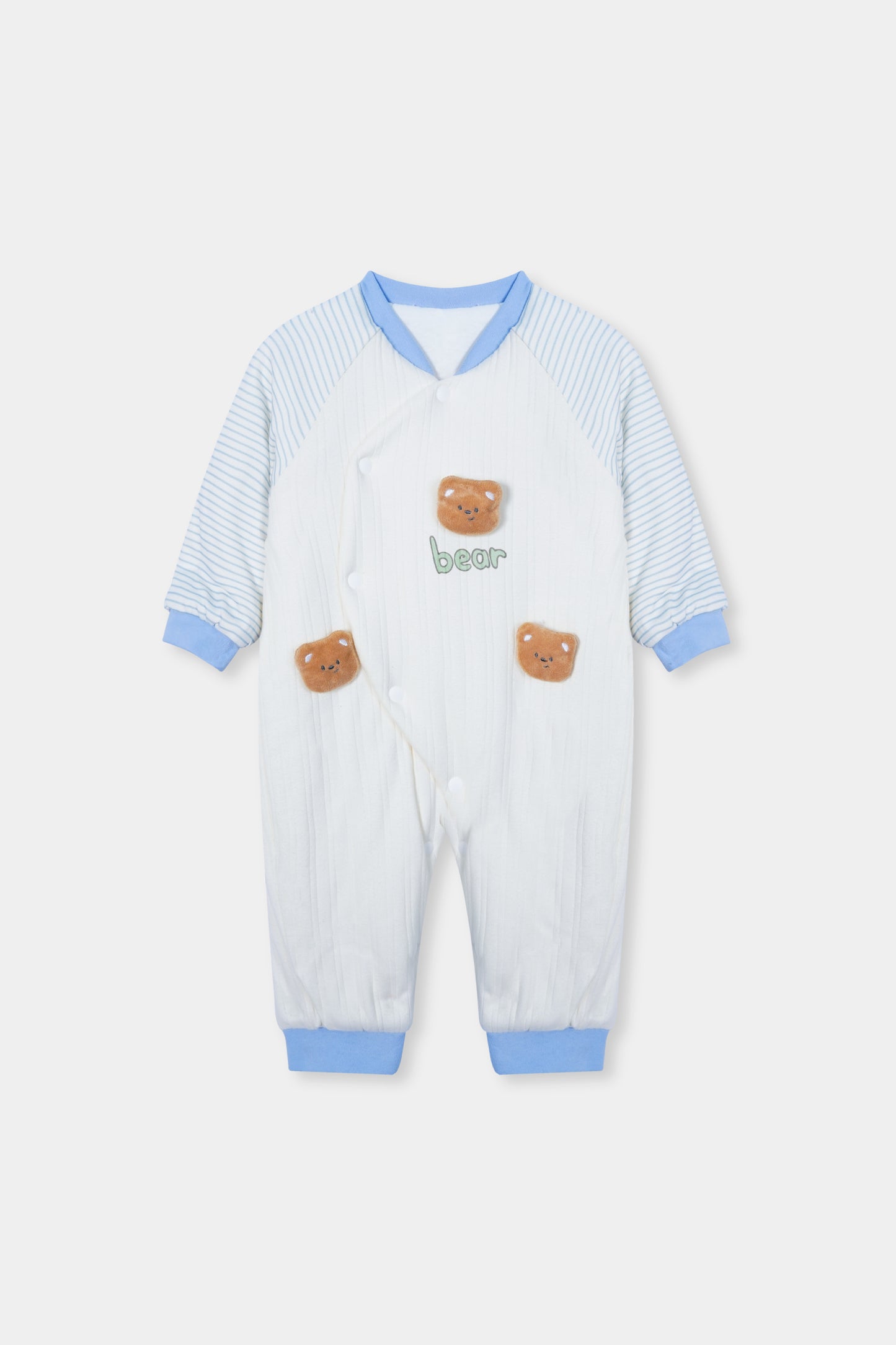 Cotton Velvet Romper with Polyester Filling Sky Blue Colour