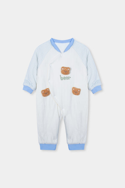 Cotton Velvet Romper with Polyester Filling Sky Blue Colour