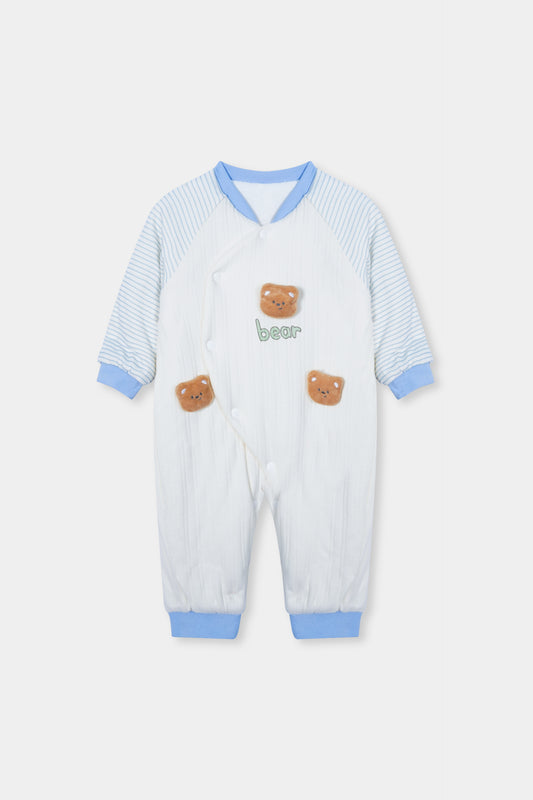 Cotton Velvet Romper with Polyester Filling Sky Blue Colour