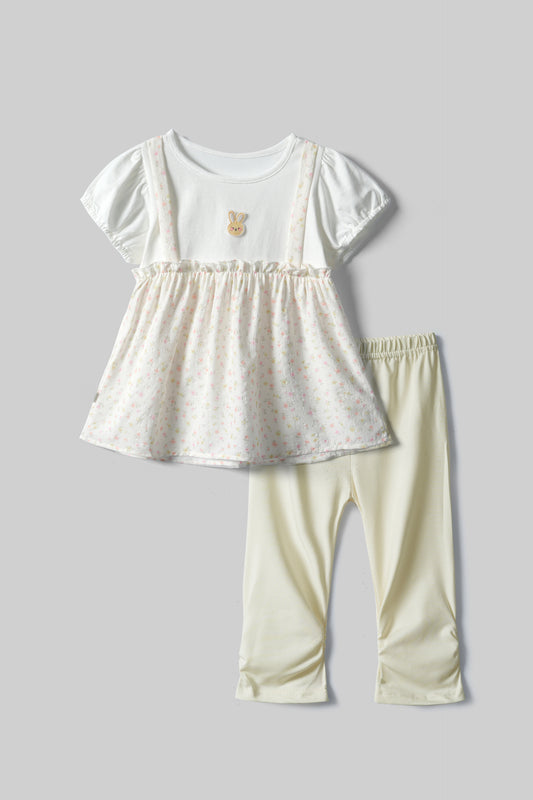 Cream Fantasy Frock & Short Set