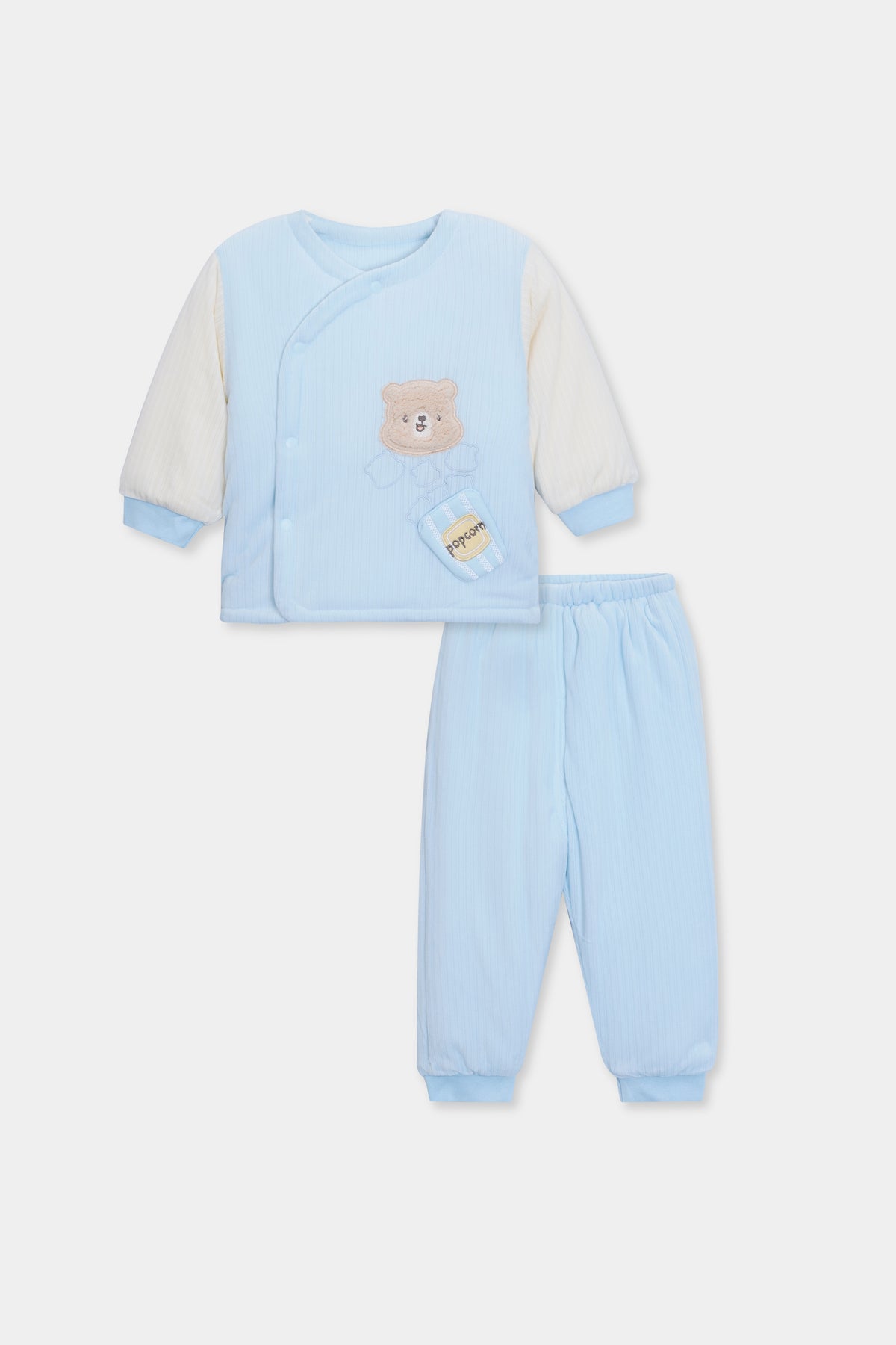 Velvet Pyjama & Jacket Sky Blue Colour