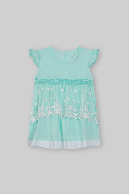 Cotton Frock & Nicker Set (Sea Green)