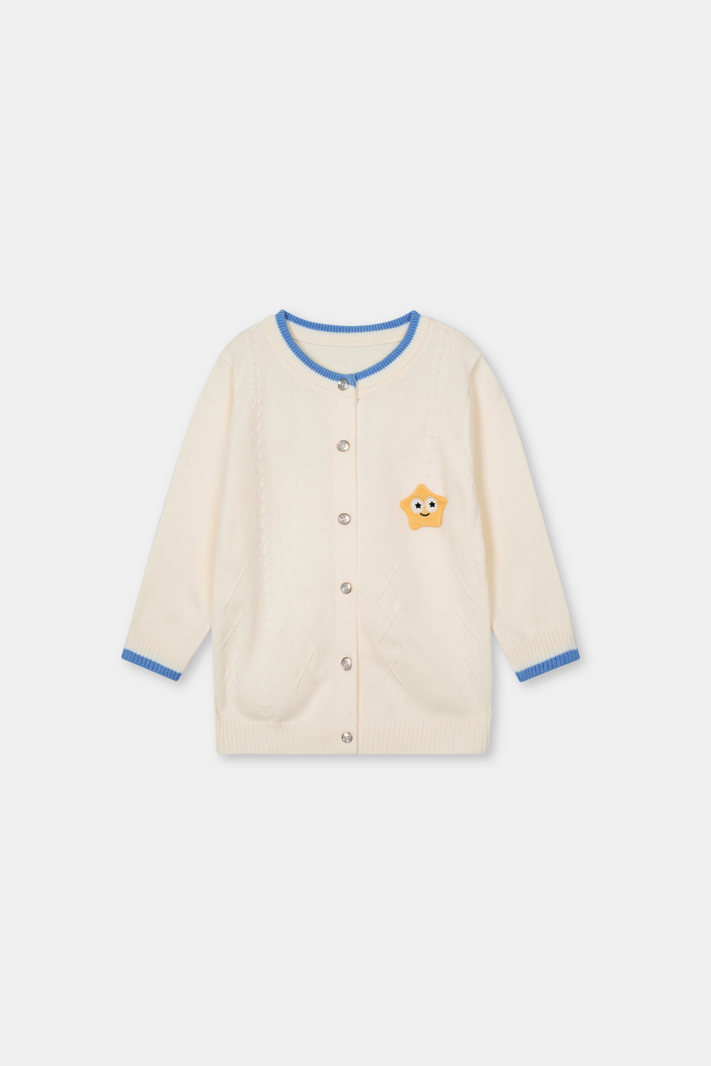 Cream & Blue Sweater & Trouser Set