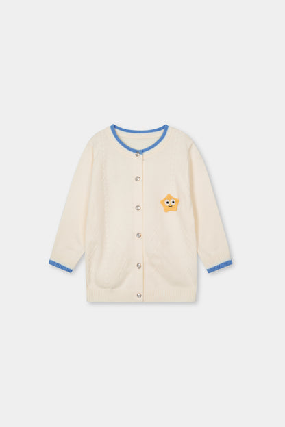 Cream & Blue Sweater & Trouser Set