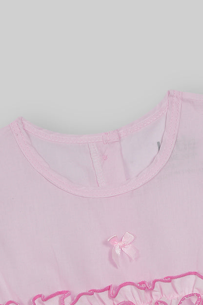 Cotton Frock & Nicker Set (Pink)