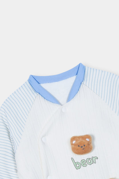 Cotton Velvet Romper with Polyester Filling Sky Blue Colour