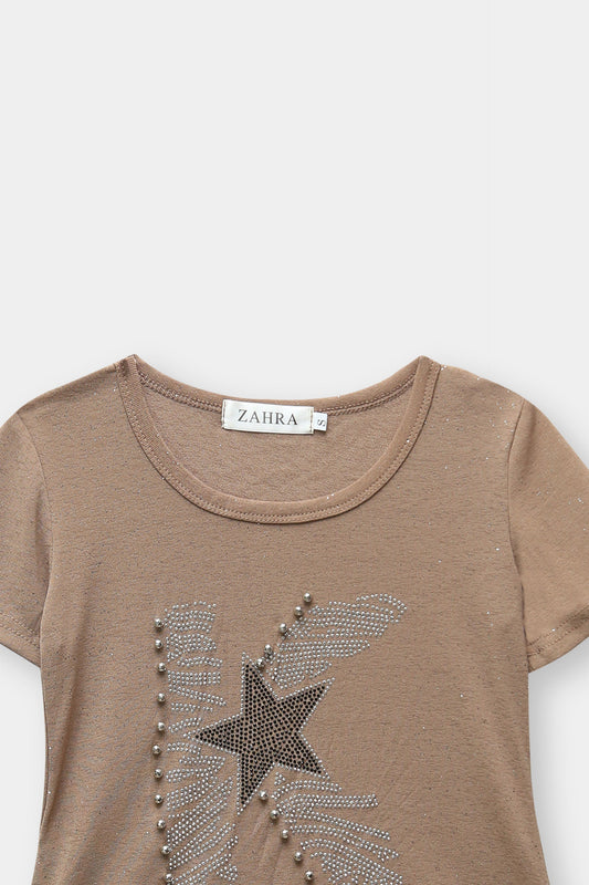 Girls Imported Cotton Graphics Printed Top