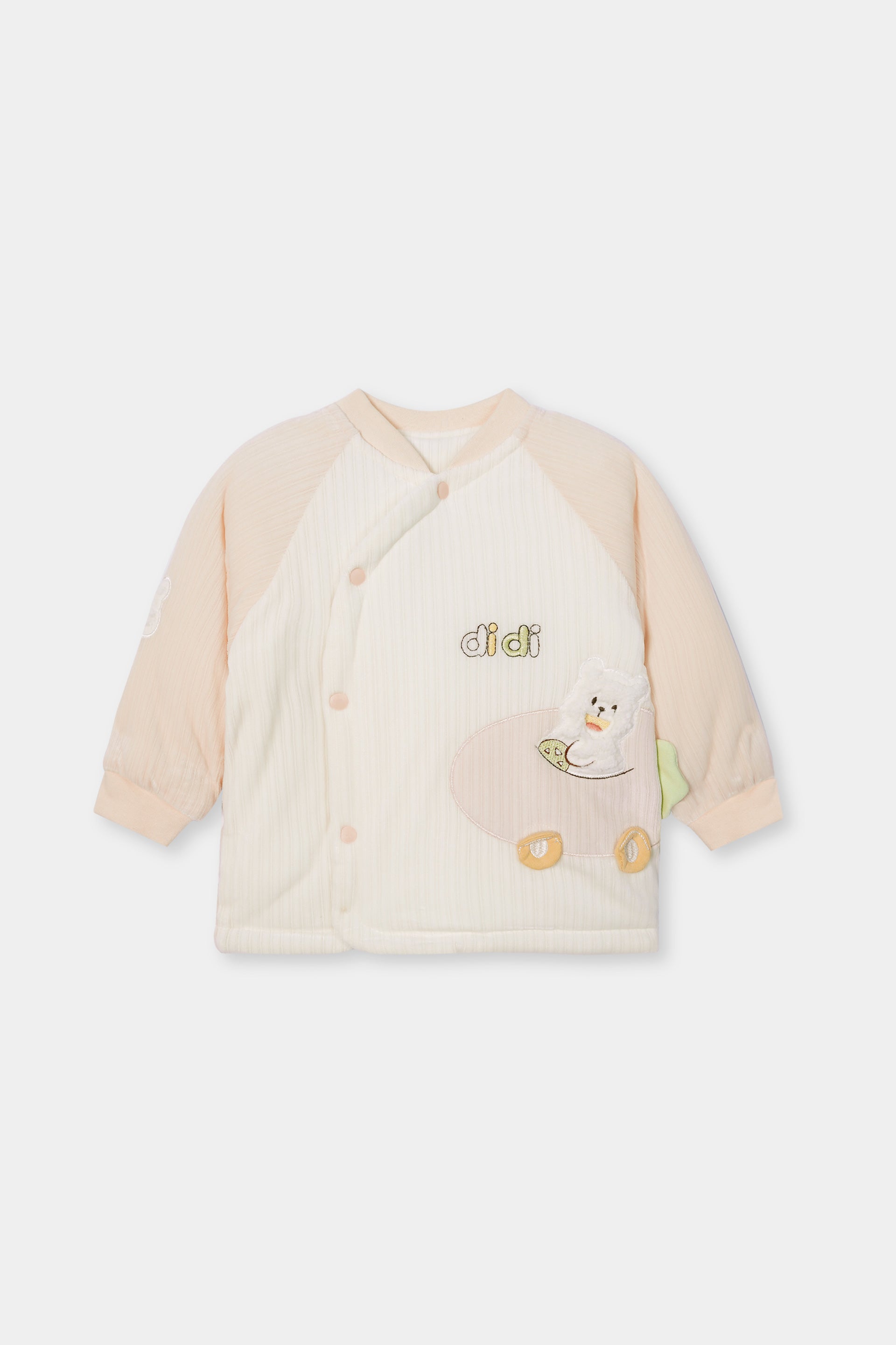 Velvet Pyjama & Jacket Off Peach Colour