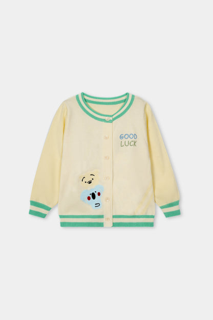 Cream & Green Sweater & Trouser Set
