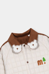 Puffer Romper Brown & White