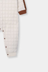 Puffer Romper Brown & White