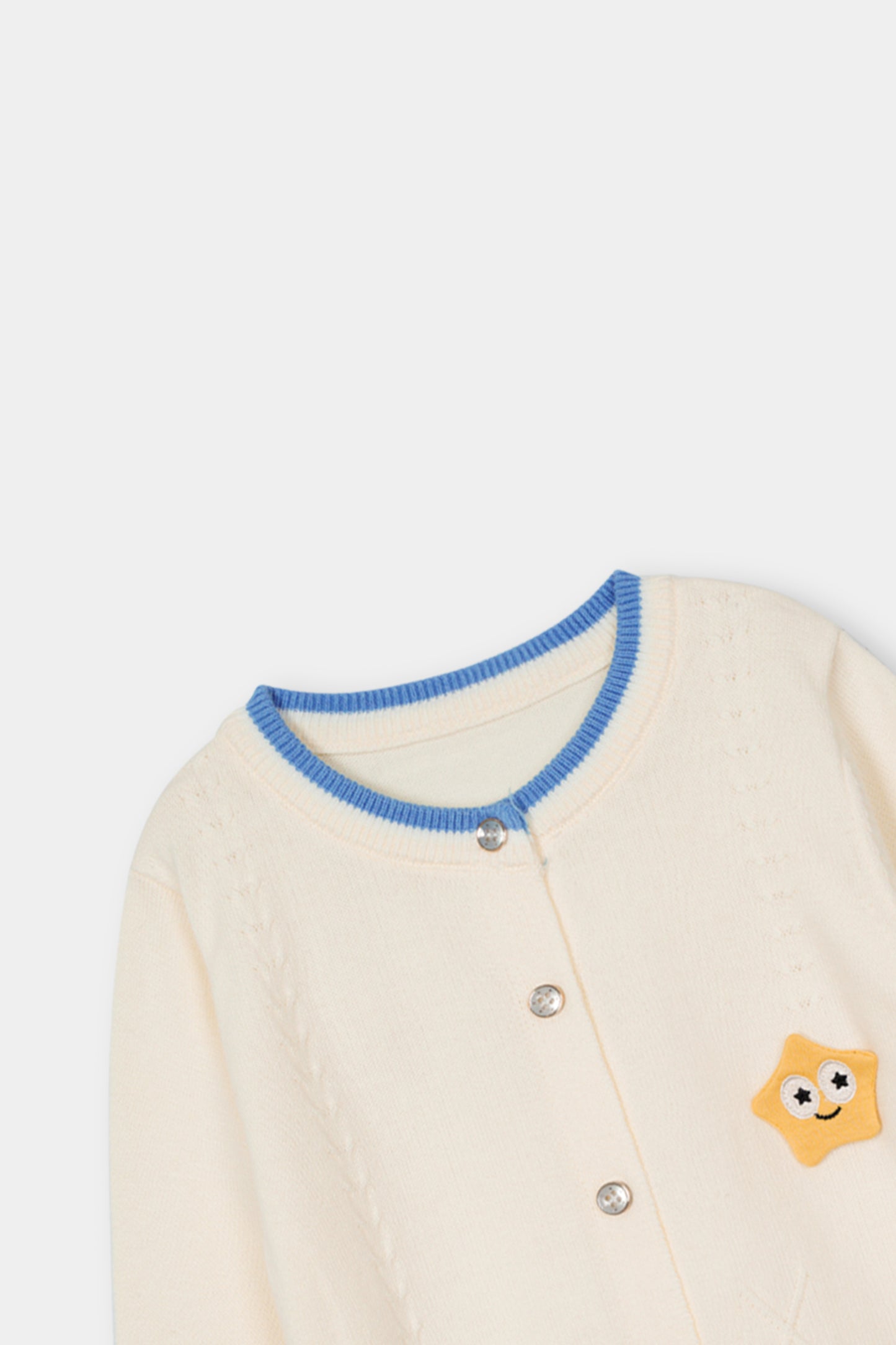 Cream & Blue Sweater & Trouser Set