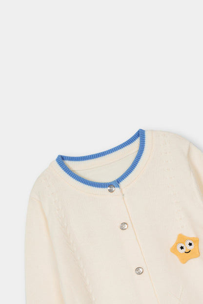 Cream & Blue Sweater & Trouser Set