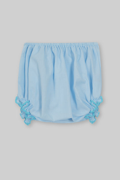 Cotton Frock & Nicker Set (Light Blue)