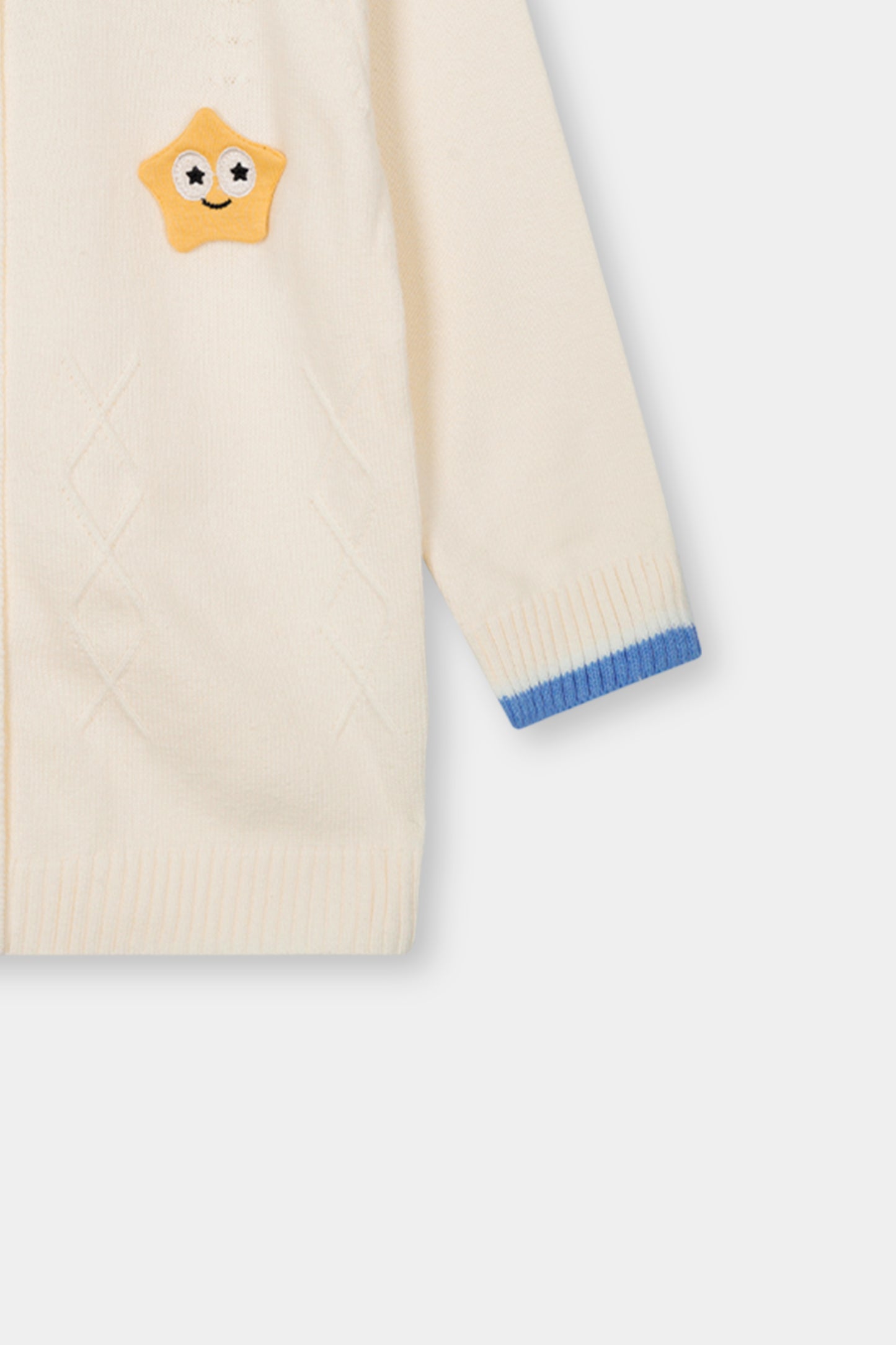 Cream & Blue Sweater & Trouser Set