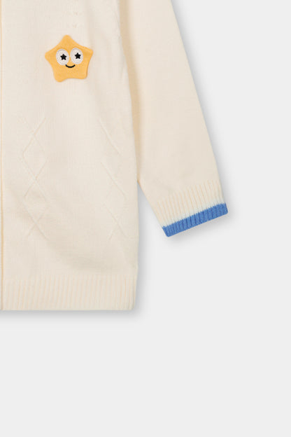 Cream & Blue Sweater & Trouser Set
