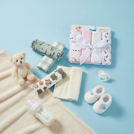 Imported Baby Wash Cloth / Face Towel  (Pack of 4)