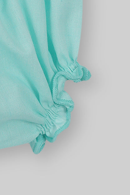 Cotton Frock & Nicker Set (Sea Green)