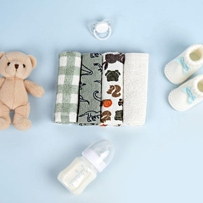 Imported Baby Wash Cloth / Face Towel  (Pack of 4)