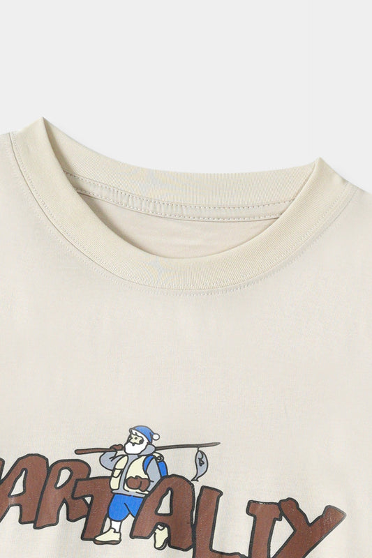 Boys Imported Slogan Graphic Printed Skin Drop Shoulder T-Shirt
