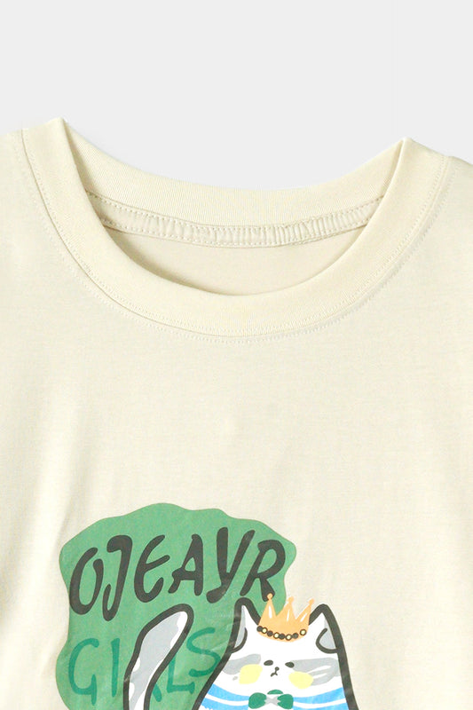 Boys Imported Slogan Graphic Printed Drop Shoulder T-Shirt