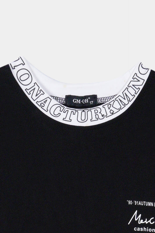 Kids Imported Soft Cotton Printed Black Long Sleeve T-Shirt